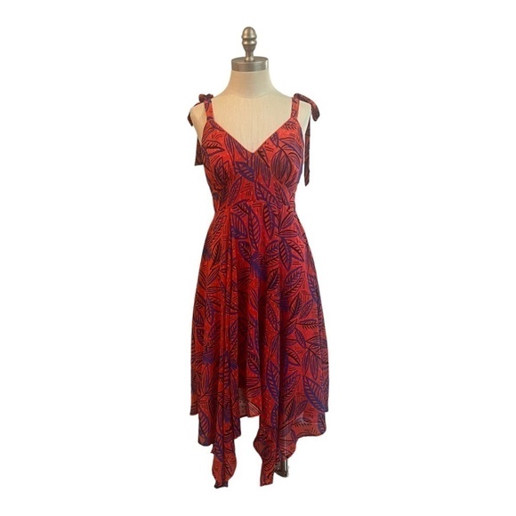 Alexis x Target Red Leaf Tie Strap Dress Size XS - Picture 2 of 7